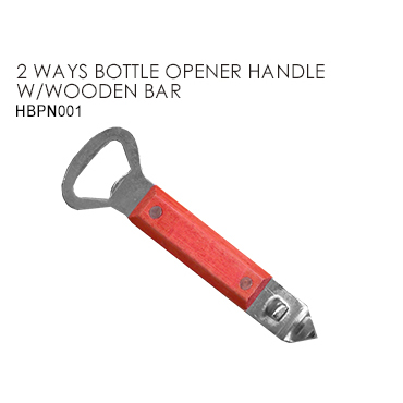 2 WAYS BOTTLE OPENER HANDLE W/WOODEN BAR