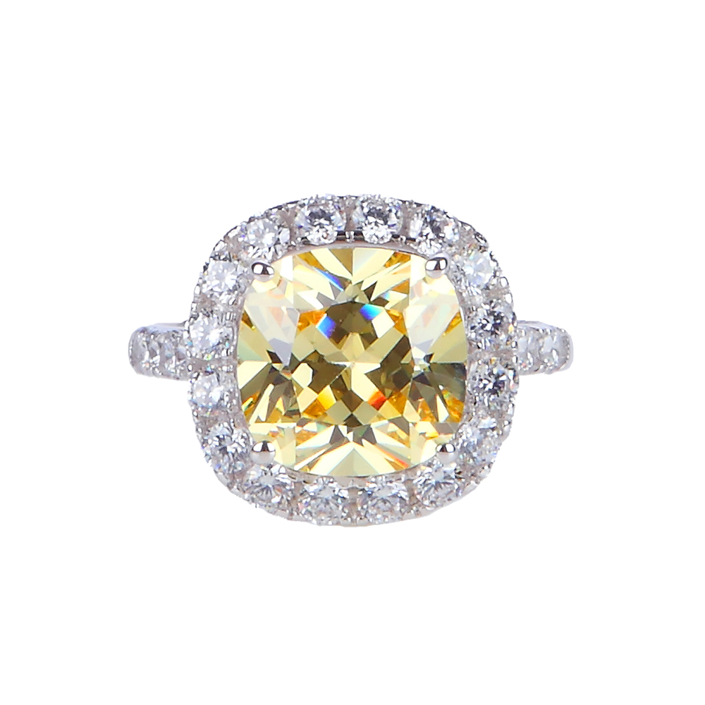 Round Cut Fancy Canary CZ Ring Taiwantrade