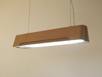 Wood suspension lamp