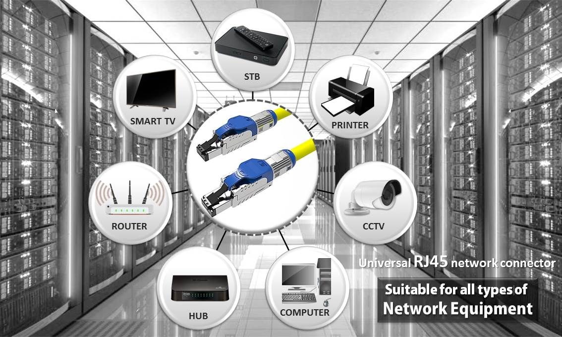 Cat.8 مقبس FTP محمي بدون أدوات