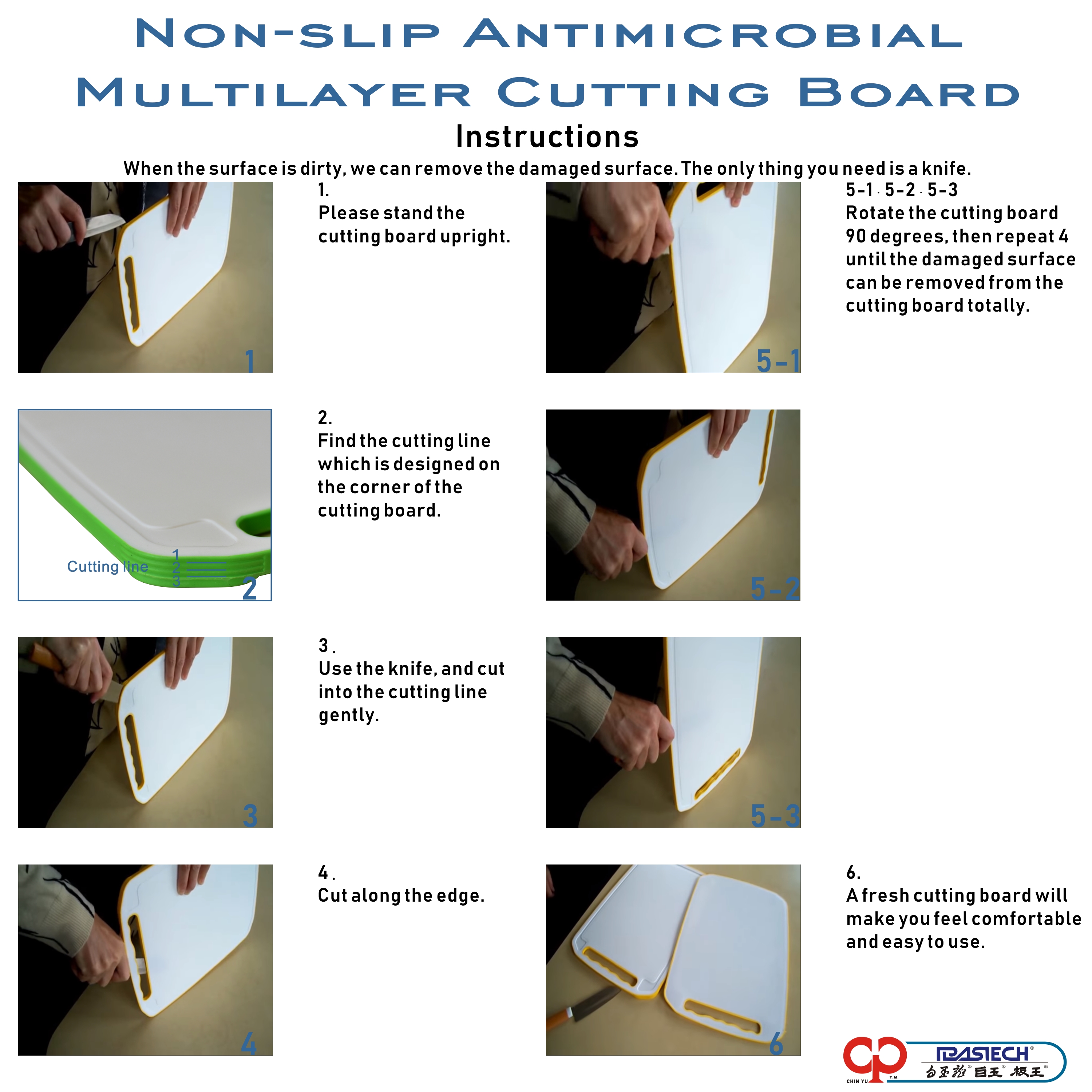 Download Non Slip Antimicrobial Multilayer Cutting Board 430x280x15mm Ml 1117 Taiwantrade Com