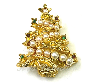 Christmas tree brooch