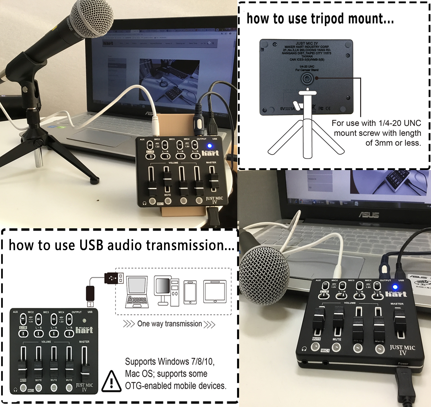 Maker hart MIC IV Microphone Mixer Home Studio Live Stream Sound Land