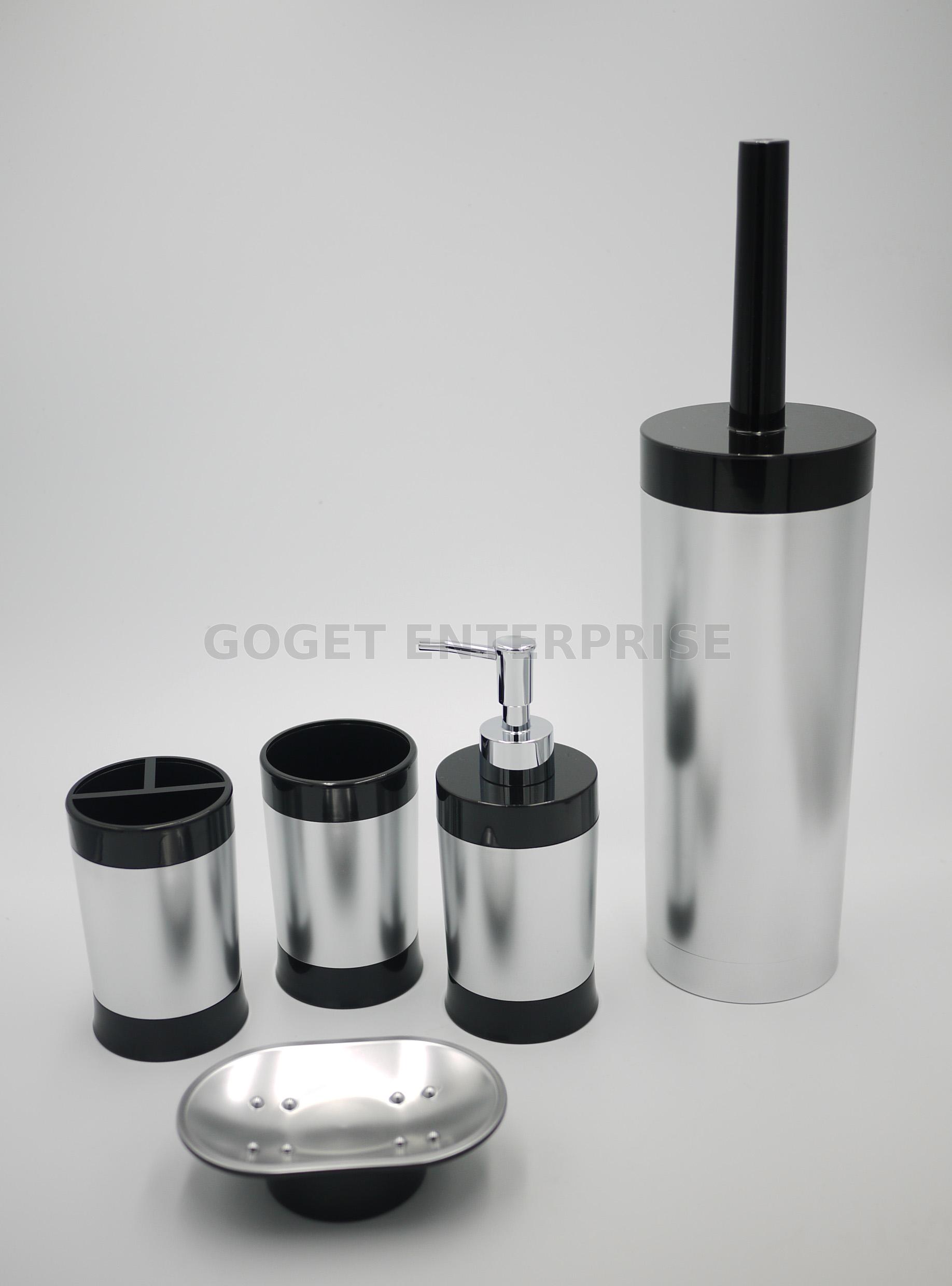 5 Piece Bathroom & Sink Accessory Set (silver) Bronze Finish Modern