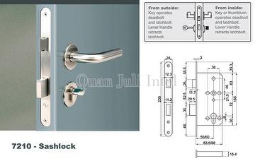 Euro Mortise Lock Body Lock Case Sashlock With Silent Latch