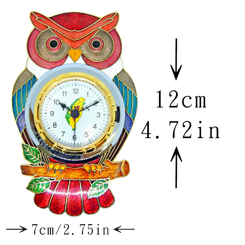 Decorative Table Clock Supplier Cloisonne Owl Pattern Desk Clock