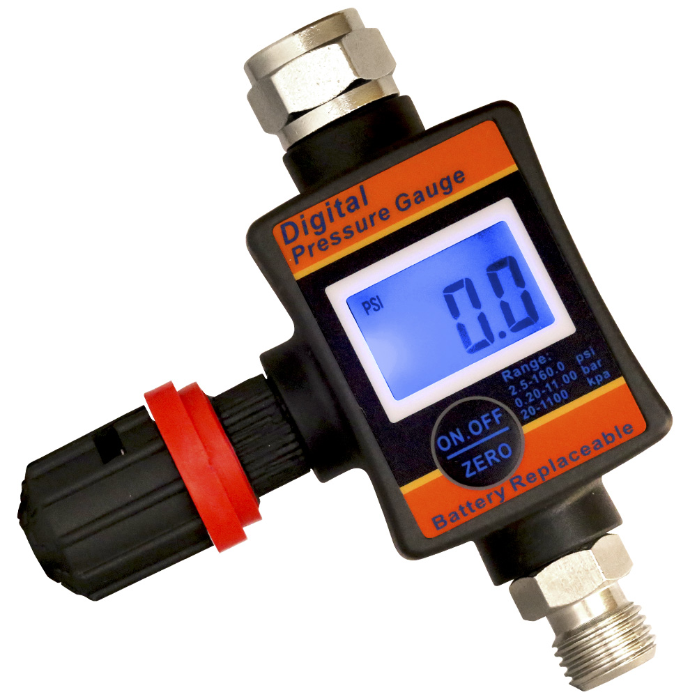New LEMATEC 1/4" Digital Air Regulator With Pressure Gauge Backlight