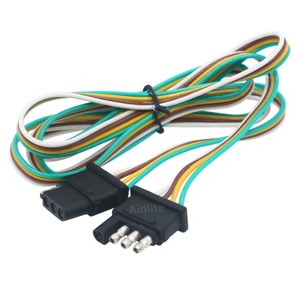 Pickup 4Pin Plug Trailer Light Wiring Harness Extension Flat Wire