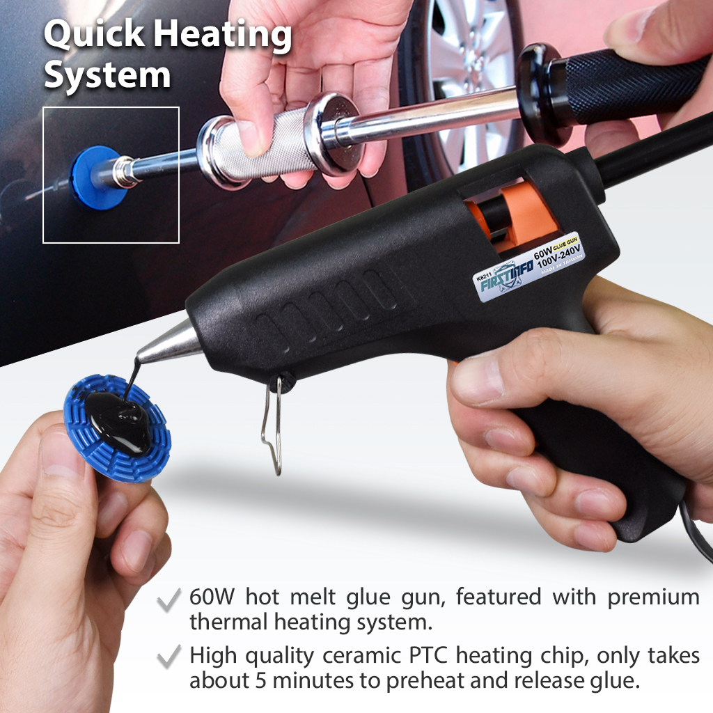 【FIRSTINFO】60W Quick Heating Glue Gun PDR Tools with 10 Pcs Strong