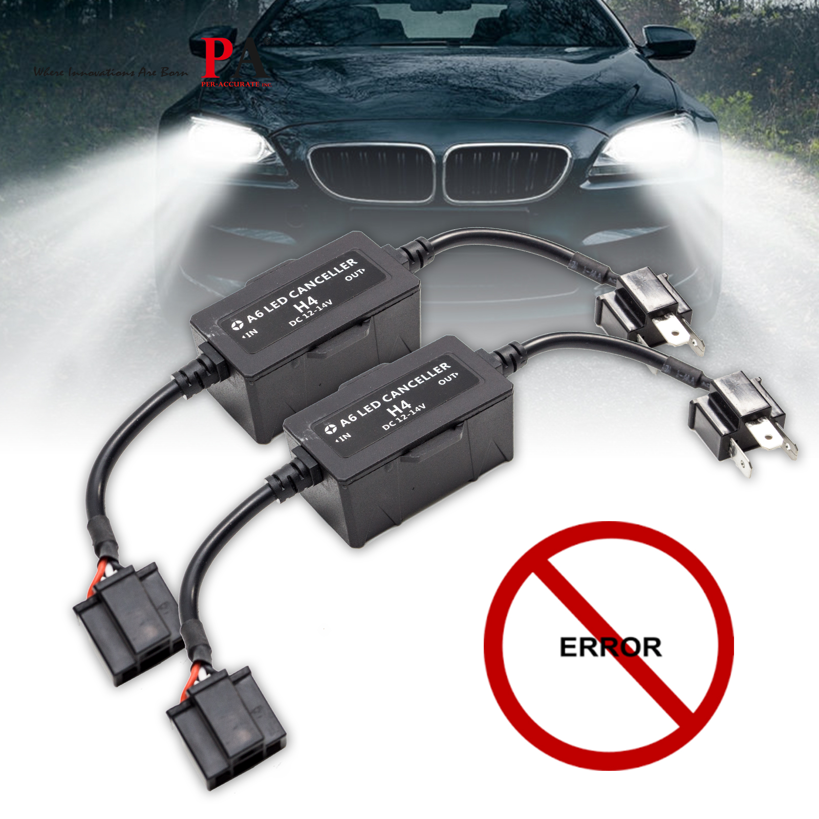 PA H4 LED Headlight Auto Bulb Canbus Decoder For Car Accessories