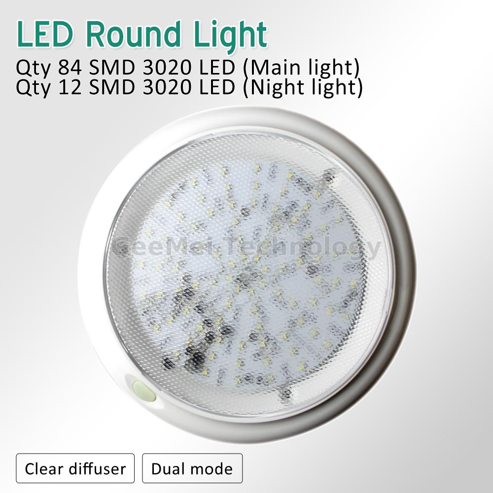 8 Led Ceiling Light White 12v 24v Surface Mount Rv Trailer