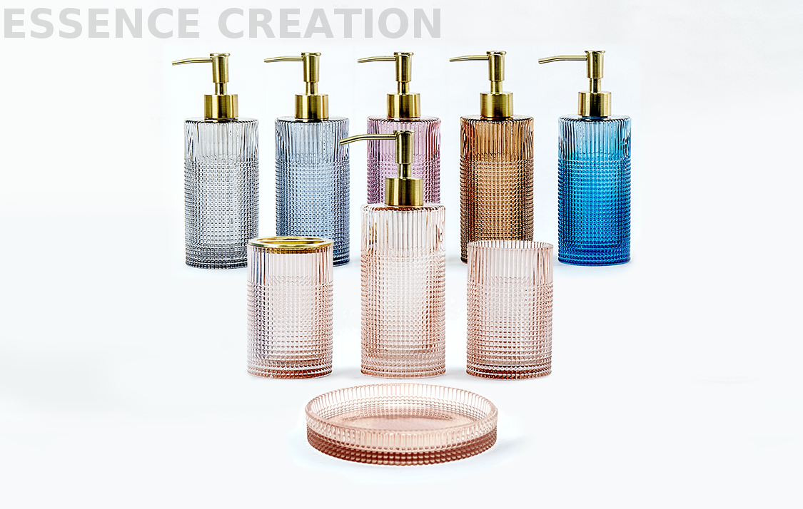 Stripe Glass Bathroom Accessories Sets ESSENCE CREATION COMPANY LIMITED