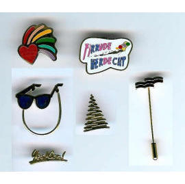 Metal pins, key chains