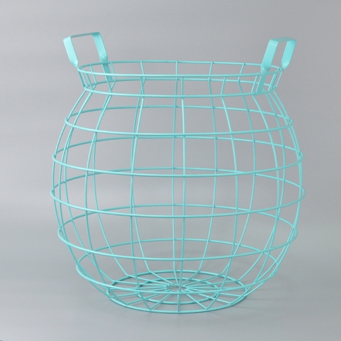 Metal Wire Design Laundry Basket with Handles