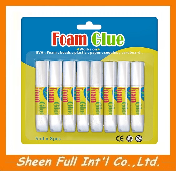 Foam Glue Pack5.5ml*8pcs,Great to apply to EVA, Foam Beads Sequins and