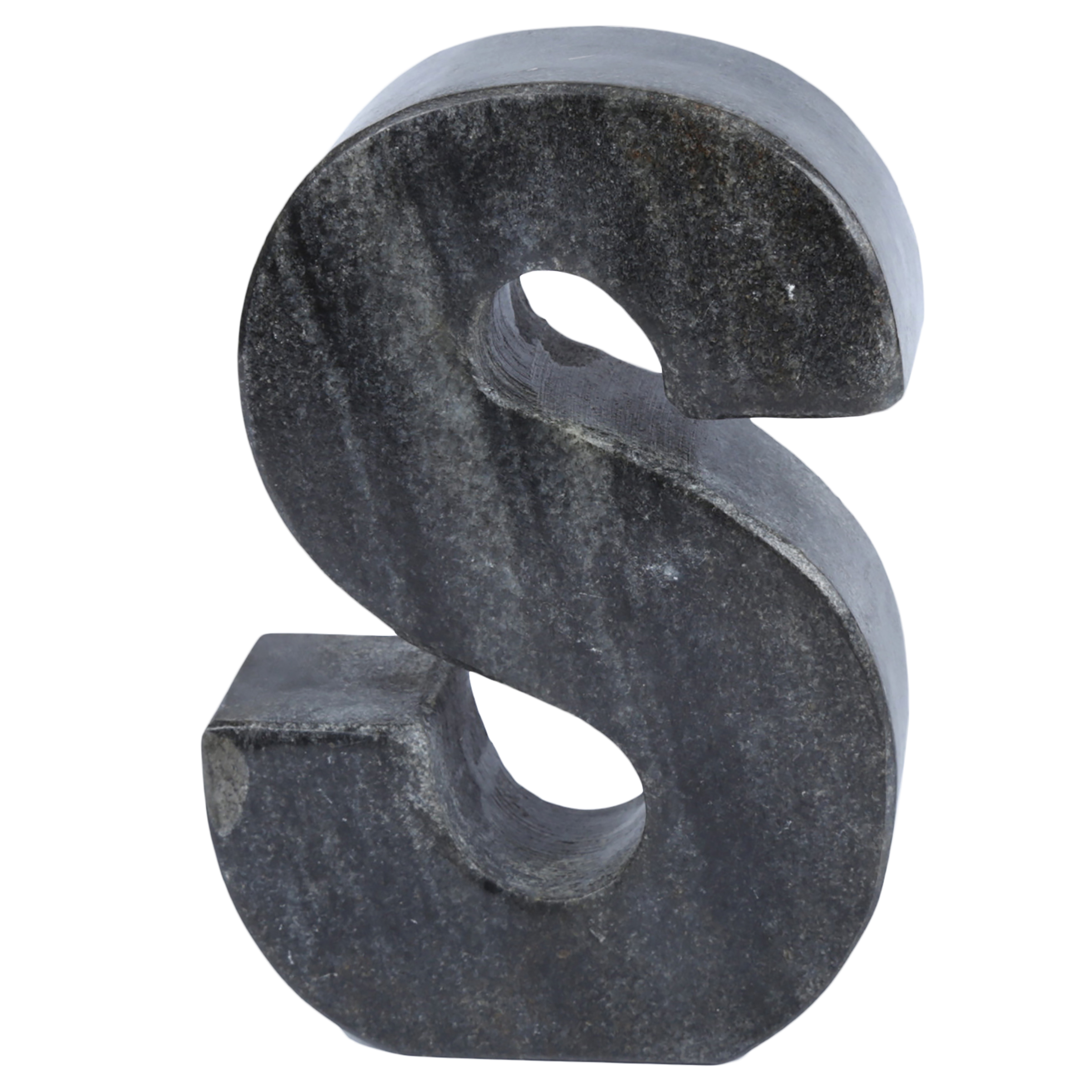 Natural Black Marble Letter Bookend S
