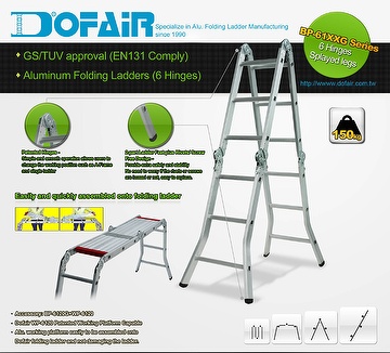 Folding Ladder, Multipurpose ladder, Aluminum ladder, Hinge ladder, Ladder w/plateform