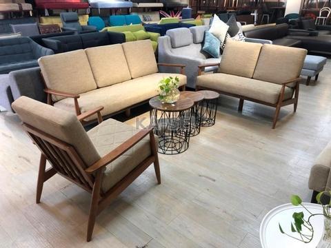 [Ka-Sei] Sofa Set with Wooden Armrest