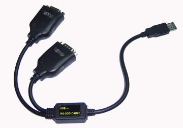 USB To 2 RS-232 (DB-9) 35 cm Cable(FTDI IC), USB Serial 