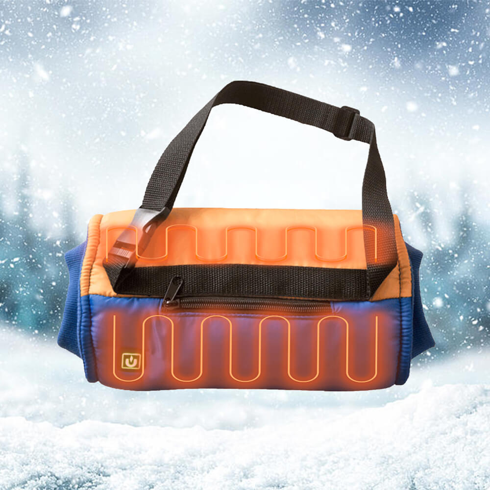 USB Battery Heated hand warmer muff heat in wide zones over the pouch