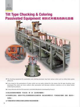 PLATING EQUIPMENT, TILT TYPE CHUCKING & COLORING PASSIVATED EQUIPMENT