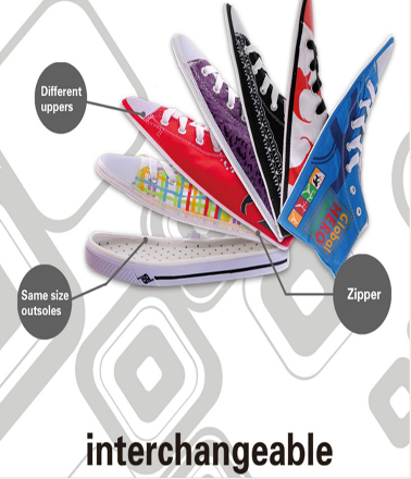 Shoe with Cover Interchangeable