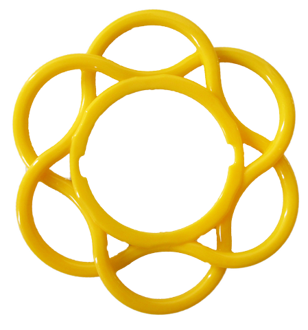 Yellow Hexagonal Ring Connector For Hotel Stanchions