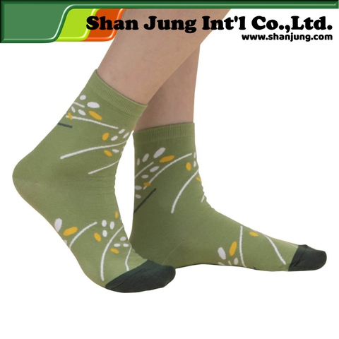 Women's Novelty Crew Socks- Natural collection- plant&crop