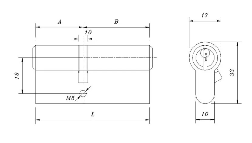 Perfil Cilindro con Multipunto Llave Dimple Key Profile Cylinder Con Llave Maestra