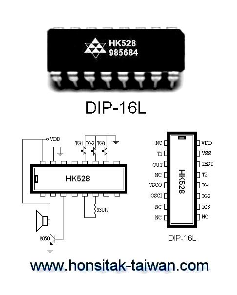 Doorbell IC HK528, DIP-16L | Taiwantrade
