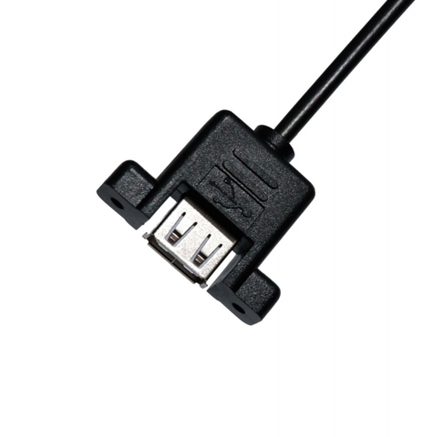 USB AM to USB AF Cable with Screw Lock