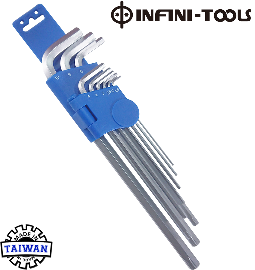 ExtraLong Arm Hex Extractor and Hex Key Set 9 piece Taiwantrade