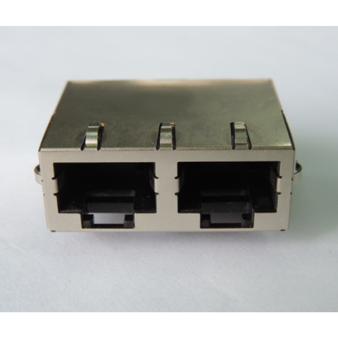 RJ45 1X2 8P12C, W/10G TRANSFORMER, W/LED, SHIELDED