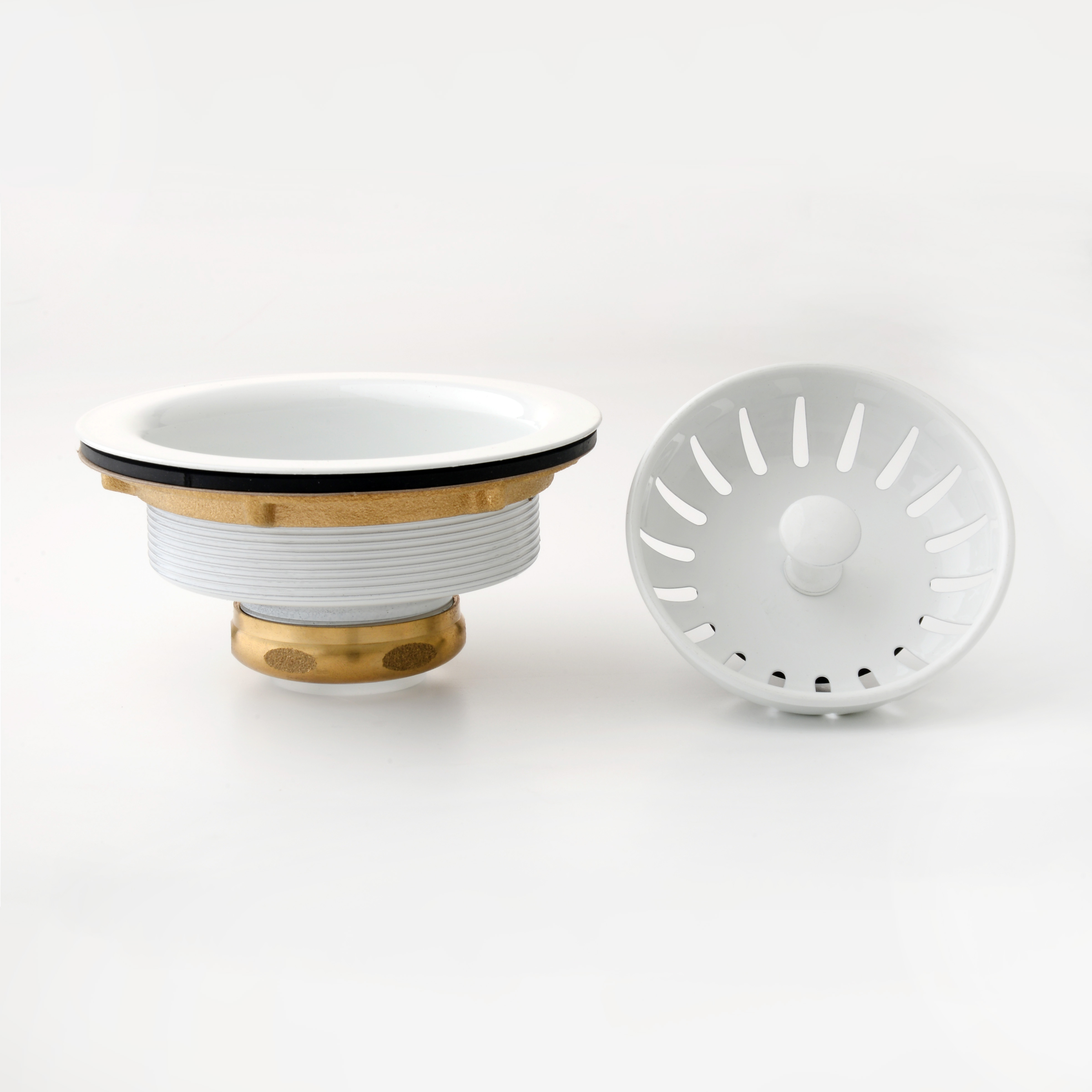 Standard 31/2 White Kitchen Sink Drain Stopper (Sink Basket