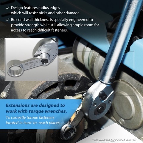 FIRSTINFO】8 Drive 10Pcs Torque Wrench Adapter Set