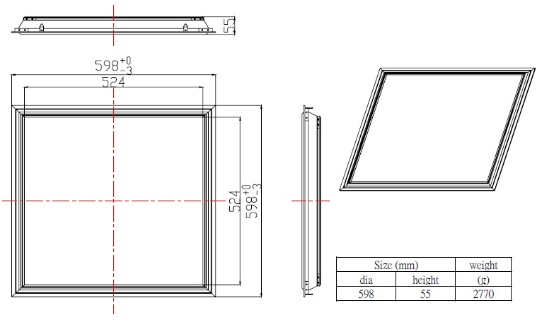 LED Grid Light  Panel Light 30W 5000K