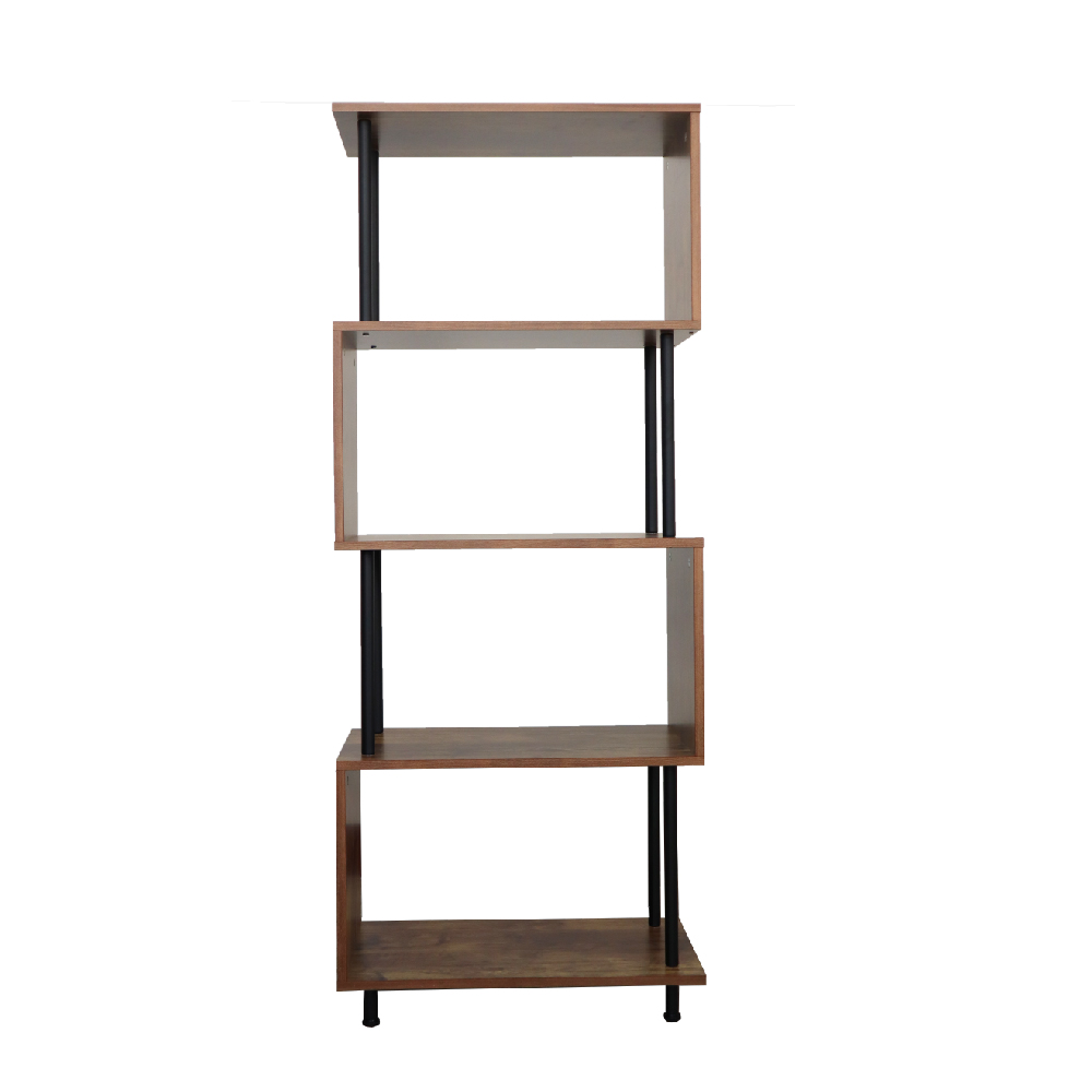 S Shaped Open Style Wood And Metal Bookcase 5 Tier Taiwantrade Com