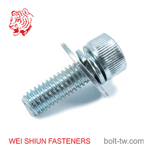 Bolt BZP alloy steel screw washer combination M6x25