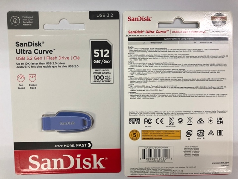 SanDisk 32GB 64GB 128GB Ultra Curve 3.2 Flash Drive Speeds up to 100MB/s [ BLACK]