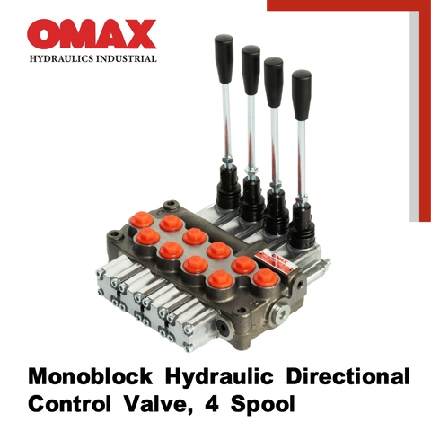 Monoblock Hydraulic Directional Control Valve, Manual Adjustable 4 Spool