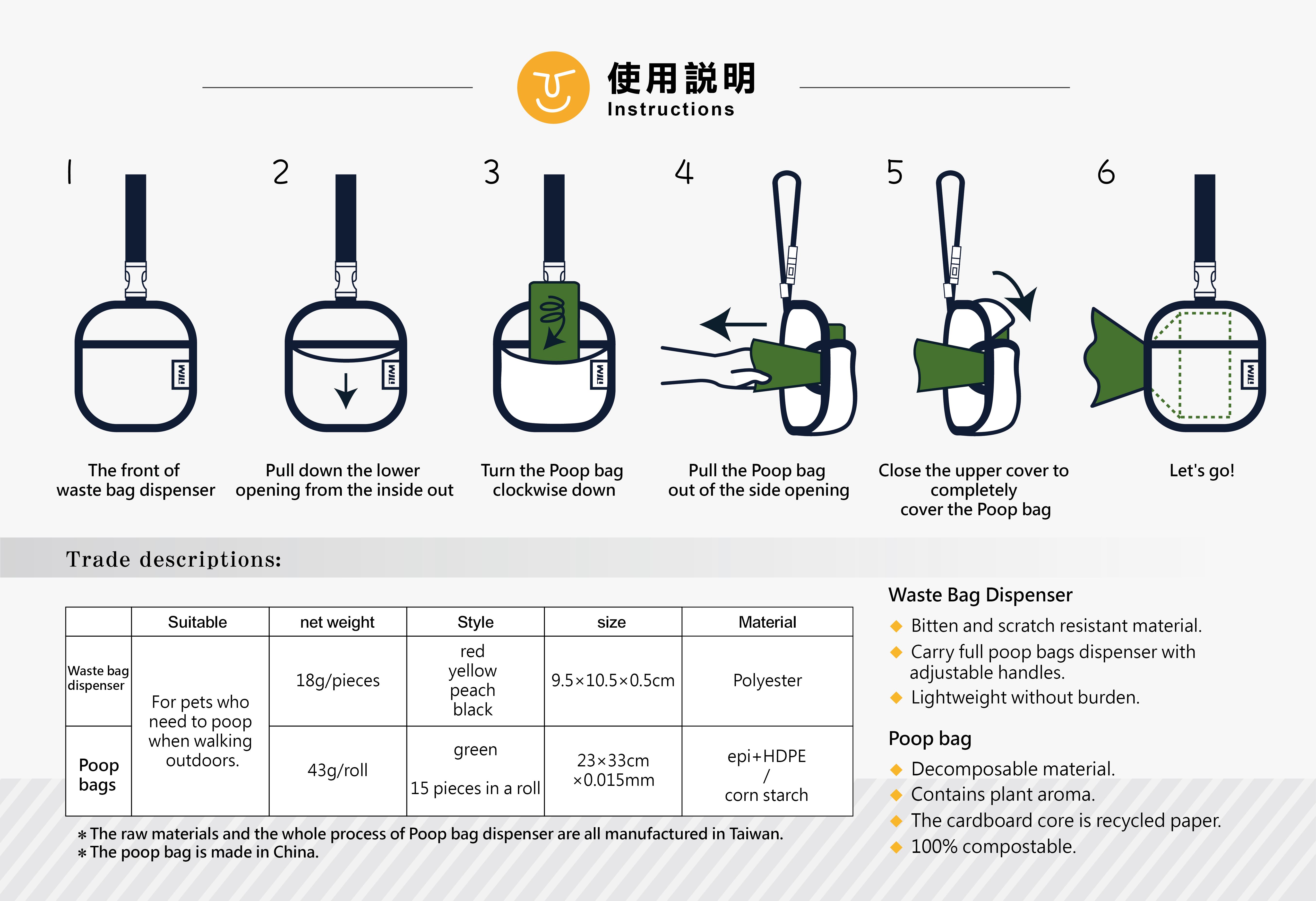 Pet Waste Bag Dispenser Yellow Poop Bags Nan Hon Textile Products Co Ltd