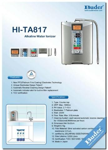 Taiwan Buder Under Counter 7 Plates Alkaline Water Ionizer With