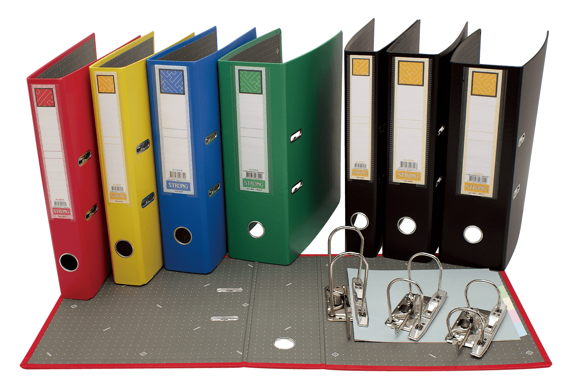 Colorful A4 File Folders with Metal Clip Levers