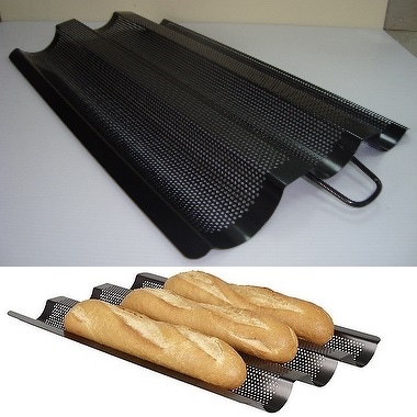 baguette baking tray with handle, carbon steel, non-stick