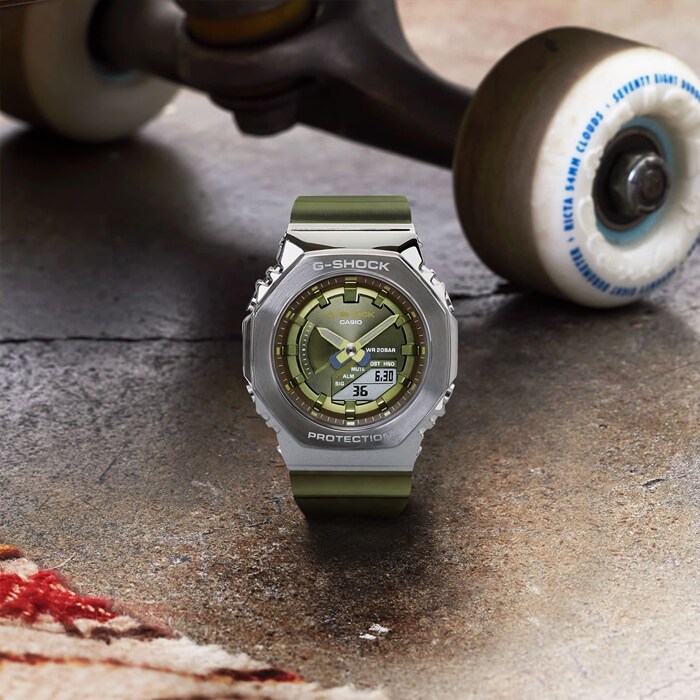 5Cgo CASIO G-SHOCK GM-S2100-3A Octagonal Metal Case Watch Olive Green |  Taiwantrade.com