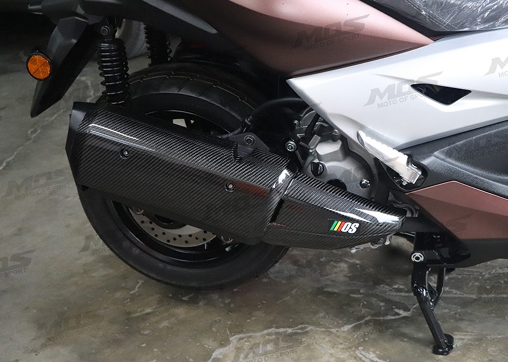MOS Carbon Fiber Exhaust Rain Cover (side) Epoxy Rsin Coated For YAMAHA