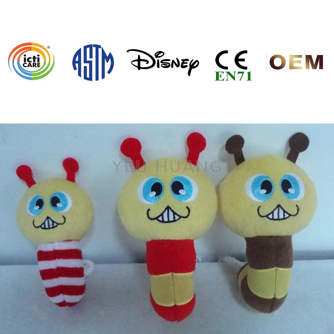Custom worm shape plush pet dog toy maker supplier factory manufacturer