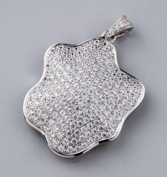 Sterling Silver Jewelry Pendant Micro pave setting Rhodium plating