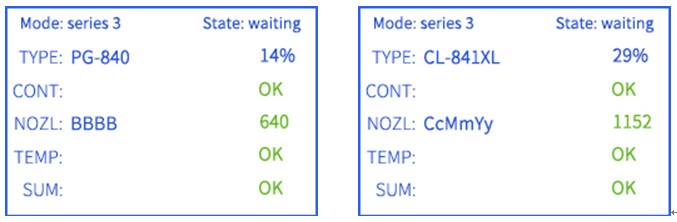 PG 840 Screen display