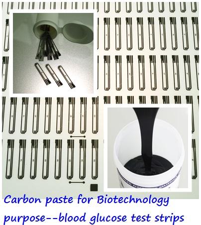 Carbon paste for blood glucose strips